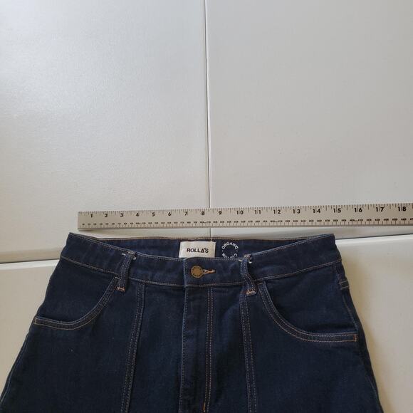 Rolla's Jeans Womens 32 Blue Denim Eastcoast Flare High Rise Organic Cotton - Picture 10 of 12